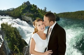 Wirtschaftsförderung Kanton Schaffhausen: 11.11.11, 11.11 Uhr: Hochzeit auf dem Rheinfall-Felsen