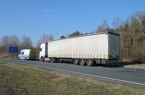 Polizeidirektion Kaiserslautern: POL-PDKL: Sattelzug ohne Bremsen auf der Autobahn 6 in Richtung Saarbrücken unterwegs