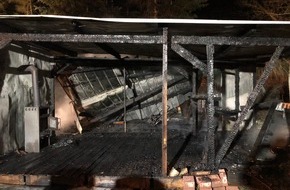 Polizeidirektion Bad Kreuznach: POL-PDKH: Brand einer Gartenhütte - Verdacht der Brandstiftung