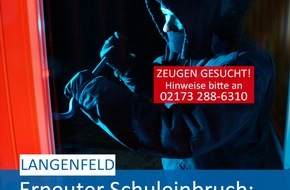 Polizei Mettmann: POL-ME: Erneuter Schuleinbruch: Tablets im Wert von mehreren zehntausend Euro entwendet - die Polizei ermittelt - Langenfeld - 2309037