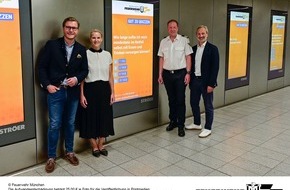 Feuerwehr M&uuml;nchen: FW-M: Bev&ouml;lkerungsschutz und Str&ouml;er zeigen Informationskampagne auf digitalen Stadtinformationsanlagen