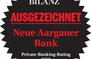 NEUE AARGAUER BANK: Gütesiegel der BILANZ für das NAB Private Banking/
Anlagekompetenz zum 7. Mal in Folge ausgezeichnet