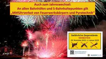 Bundespolizeidirektion M&uuml;nchen: Bundespolizeidirektion M&uuml;nchen: Silvester-/Neujahrseinsatz auf Bahnanlagen und in Z&uuml;gen: Bundespolizei gut aufgestellt