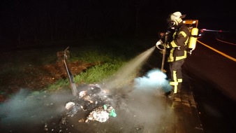 FW-WRN: Eine Ölspur, ein ausgelöster Rauchmelder sowie ein brennender Mülleimer an der Autobahn hielten die Werner Brandschützer am Freitag in Atem