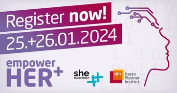 HPI Hasso-Plattner-Institut: HPI-Konferenz beleuchtet KI und Diversität: empowerHER+ Konferenz am 25. und 26. Januar 2024