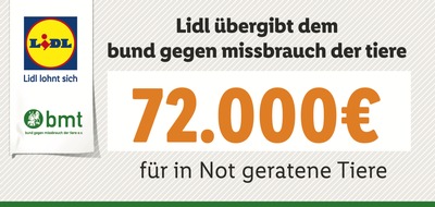 Lidl: Erfolgreiche Lidl-Aktion: 72.000 Euro für den Bund gegen Missbrauch der Tiere / Lidl-Kunden unterstützten Tierschutzorganisation durch den Kauf von Adventskalendern für Haustiere