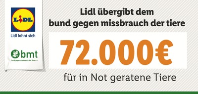 Lidl: Erfolgreiche Lidl-Aktion: 72.000 Euro für den Bund gegen Missbrauch der Tiere / Lidl-Kunden unterstützten Tierschutzorganisation durch den Kauf von Adventskalendern für Haustiere