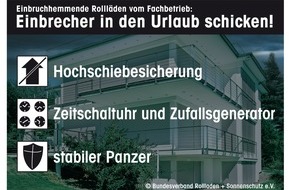 Bundesverband Rollladen + Sonnenschutz e.V.: Tag des Einbruchschutzes: Staat bezuschusst Nachrüstung mit Rollläden (FOTO)