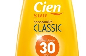 Lidl: Cien Sun Sonnenmilch: Testsieger bei Stiftung Warentest / Die Sonnenmilch der Lidl-Qualitätseigenmarke Cien Sun überzeugt mit der Note "gut"