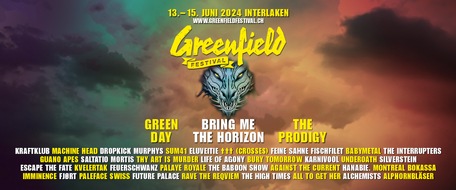 act entertainment ag: Greenfield Festival 2024 - Das ultimative Rock- und Metal-Erlebnis in den Schweizer Alpen | 13.-15. Juni 2024, Interlaken