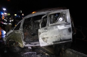 Kreispolizeibehörde Rhein-Sieg-Kreis: POL-SU: Auto brennt nach Verkehrsunfall vollständig aus