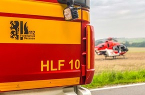 Feuerwehr Dresden: FW Dresden: PKW überschlägt sich