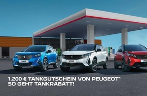 Peugeot Deutschland GmbH: So geht Tankrabatt: 1.200 Euro Tankgutschein von PEUGEOT