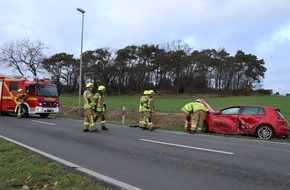 Freiwillige Feuerwehr Gangelt: FW Gangelt: Sachschaden bei Verkehrsunfall in Stahe