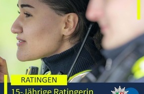 Polizei Mettmann: POL-ME: R&uuml;cknahme der Fahndung: 15-j&auml;hrige Ratingerin wohlbehalten angetroffen