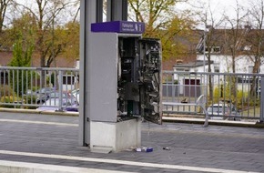 Bundespolizeidirektion Sankt Augustin: BPOL NRW: Fahrkartenautomatenaufbruch in Erftstadt mit Schaden in Höhe von ca. 20.000EUR - Bundespolizei ermittelt