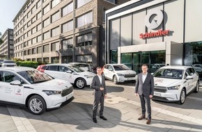 Skoda Auto Deutschland GmbH: Elektrisierende Flotte: ŠKODA übergibt 200 ENYAQ iV an Schindler Deutschland