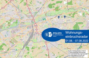 Polizeipräsidium Hamm: POL-HAM: Wohnungseinbruchsradar Hamm für die Woche vom 01. bis 07. August 2022