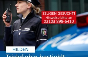 Polizei Mettmann: POL-ME: Trickdiebin bestiehlt 96-Jährige - Hilden - 2002085