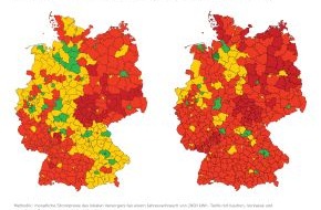 Stromauskunft.de: Strompreisvergleich - Atlas für Strompreise visualisiert die Stromkosten in Deutschland