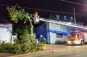 Feuerwehr Bochum: FW-BO: Feuerwehr muss gespaltenen Baum nach Verkehrsunfall fällen