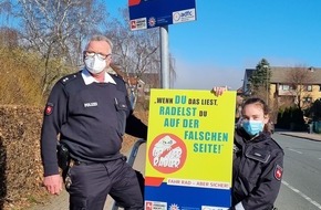 Polizeiinspektion Nienburg / Schaumburg: POL-NI: Stadthagen: Aktion "Geisterradler" - Plakate in Stadthagen angebracht