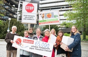 Campact e.V.: 65 000x Einspruch gegen Syngenta-Patent auf Tomaten / Rekord bei Masseneinspruch - Übergabe am Europäischen Patentamt