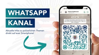 Polizeipräsidium Südhessen: POL-DA: Südhessen: Polizeipräsidium Südhessen startet mit WhatsApp-Kanal