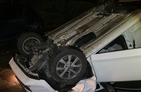 Kreispolizeibehörde Oberbergischer Kreis: POL-GM: Mit gestohlenem Auto überschlagen