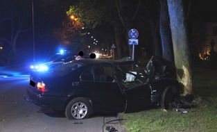 Polizei Minden-Lübbecke: POL-MI: Überholmanöver endet an Baum