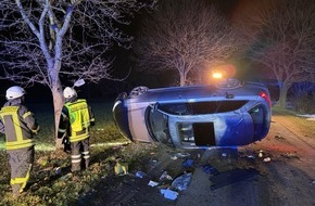 Kreisfeuerwehr Rotenburg (W&uuml;mme): FW-ROW: Zwei PKW &uuml;berschlagen