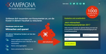 Kampagna: Startschuss auf Kampagna.ch: Versicherte sollen endlich 
Vermittlungskosten bei Krankenkassenwechsel erhalten!