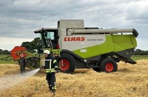 Freiwillige Feuerwehr Bedburg-Hau: FW-KLE: Flächenbrand durch Erntearbeiten