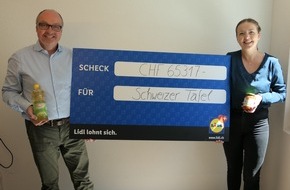 LIDL Schweiz: Spendenaktion "A Lidl Help" erfolgreich beendet / Kunden spenden 19'000 Produkte, Lidl Schweiz verdoppelt Spende