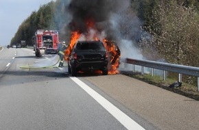 Polizeidirektion Kaiserslautern: POL-PDKL: SUV brennt völlig aus
