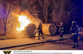 Feuerwehr München: FW-M: Container in Vollbrand (Hasenbergl)