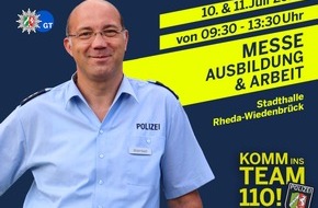Polizei G&uuml;tersloh: POL-GT: Die Einstellungsberatung der Kreispolizeibeh&ouml;rde G&uuml;tersloh ber&auml;t zum Polizeiberuf auf der Messe Ausbildung und Arbeit in der Stadthalle Rheda-Wiedenbr&uuml;ck
