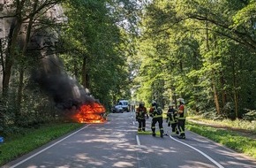 Kreisfeuerwehr Rotenburg (Wümme): FW-ROW: Brennender PKW am Vormittag