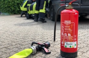 Freiwillige Feuerwehr Alpen: FW Alpen: Schnelles Einsatzende nach Pkw-Brand