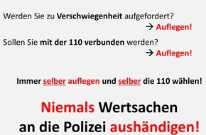 Polizei Mettmann: POL-ME: Nur zwei Senioren hatten bisher noch nichts von "falschen Polizeibeamten" gehört - Aktionsmeldung 1 - Hilden / Kreis Mettmann - 1905076