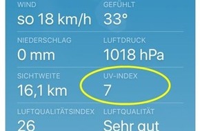 Dr. Kurt Wolff GmbH & Co. KG: Der UV-Index: Oft missachtet, aber für gesunde Haut immer wichtiger / Eine Zahl in den Wetter-Apps kann das Hautkrebsrisiko mindern