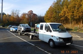 Verkehrsdirektion Koblenz: POL-VDKO: Gütertransporte ohne Genehmigung, defekte Bremsen, fehlende Lenkzeitnachweise - Kontrolleure der Verkehrsdirektion Koblenz zogen zwei Gespanne aus dem Verkehr