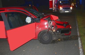 Polizei Minden-Lübbecke: POL-MI: Pizza-Taxi prallt gegen Straßenbaum