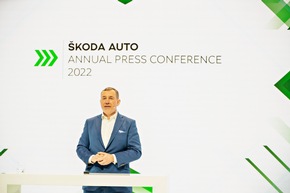 ŠKODA AUTO Jahrespressekonferenz: Bilder und Reden auf dem ŠKODA Storyboard