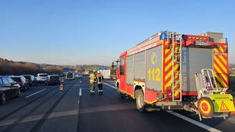 Freiwillige Feuerwehr K&ouml;nigswinter: FW K&ouml;nigswinter: Drei Verkehrsunf&auml;lle am Stauende auf A3