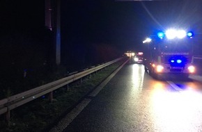 Feuerwehr Schwelm: FW-EN: Verkehrsunfall Autobahn A1, Fahrtrichtung Bremen