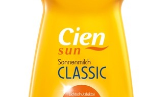 Lidl: "Cien Sun Sonnenmilch Classic" von Lidl erneut Testsieger bei Stiftung Warentest / Die Sonnenmilch der Lidl-Eigenmarke "Cien Sun" ist mit der Note "Sehr gut" zum zweiten Mal in Folge auf dem 1. Platz