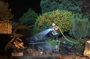 Feuerwehr Hattingen: FW-EN: Brand eines Gartenhauses und ein ausgelöster Heimrauchmelder