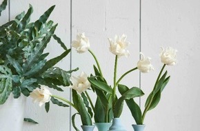 Blumenbüro: Das heimische Interieur erwacht im blumigen Glanz / Frühlingshaftes Arrangement aus der vielfältigen Tulpe