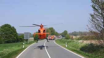 Freiwillige Feuerwehr Breckerfeld: FW-EN: Hubschrauberlandung nach Verkehrsunfall auf L 528